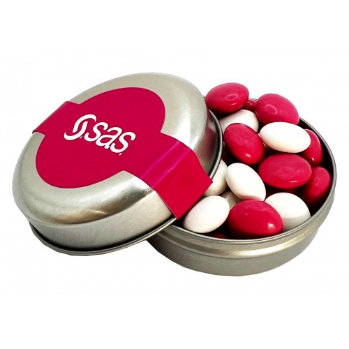 CANDLE TIN FILLED WITH CHOC BEANS 50G (Mixed Colours)